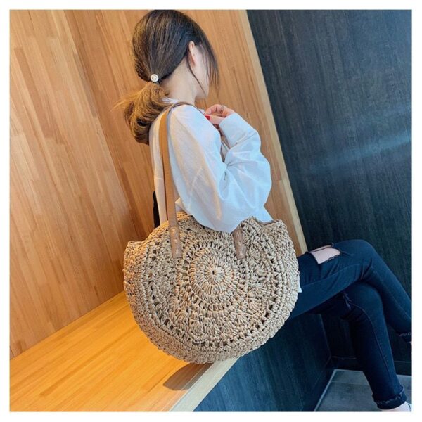 Brocade straw beach bag - Image 4