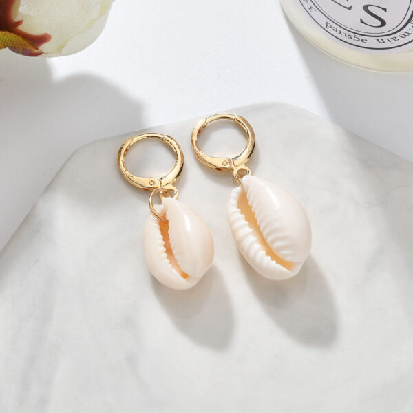 coffee bean seashell earrings
