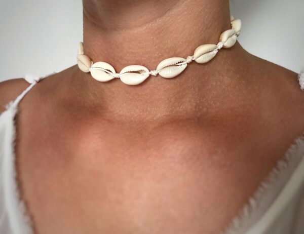 coffee bean seashell rounded necklace