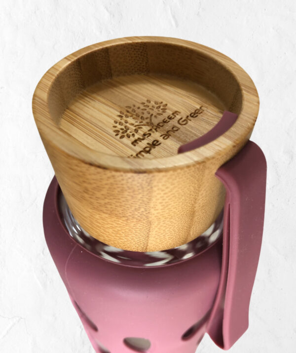 قارورة ماء زجاجية مغلفة بالسيليكون - Image 3