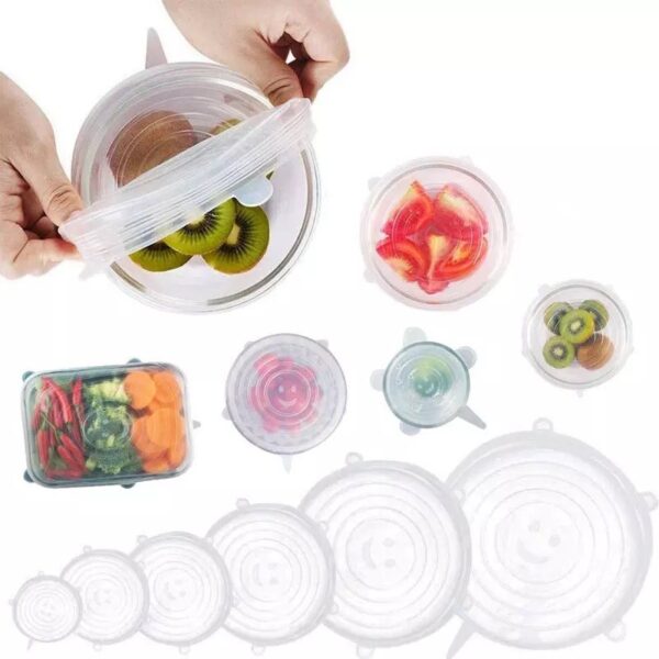Silicone Food Covers – Set of 6 Pieces in Various Sizes