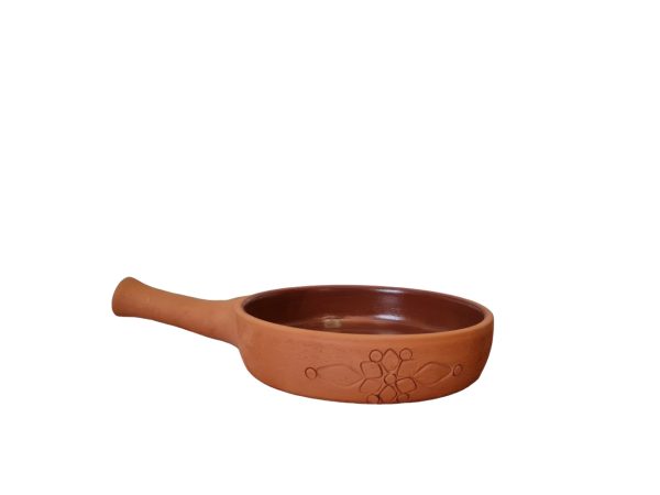 Pottery clay frying pan - small