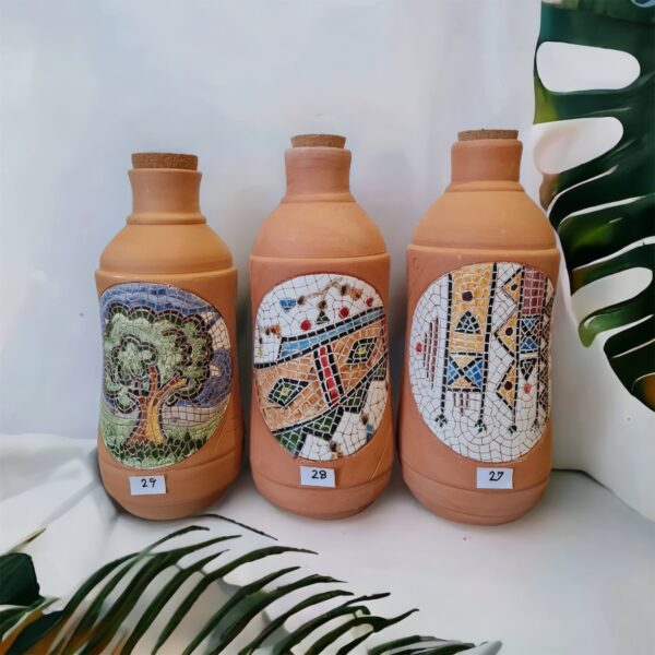 Pottery clay water cup-mosaic
