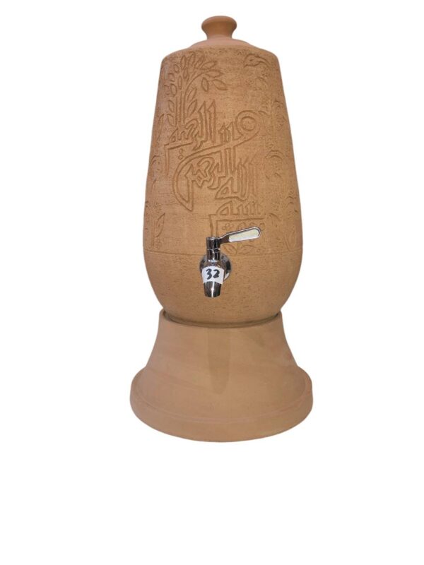 Oval pottery clay water pot dispenser - 6 liter