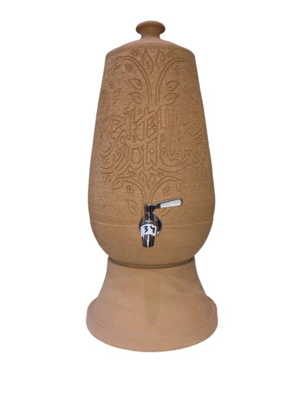 Oval pottery clay water pot dispenser - 6 liter