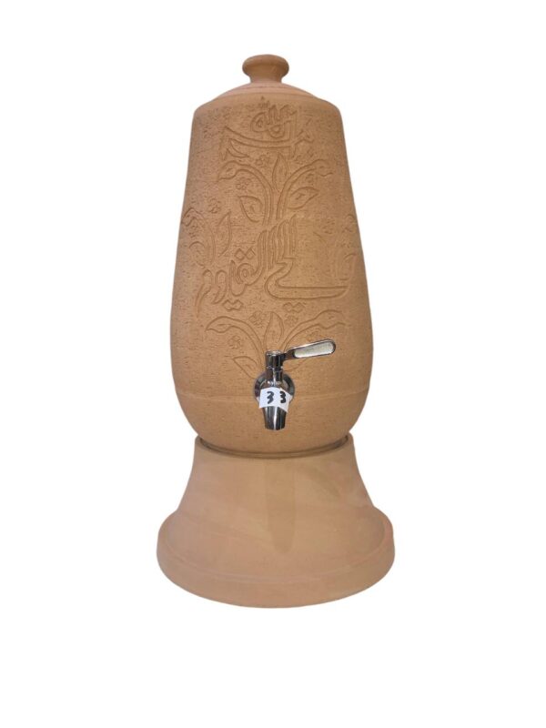 Oval pottery clay water pot dispenser - 6 liter