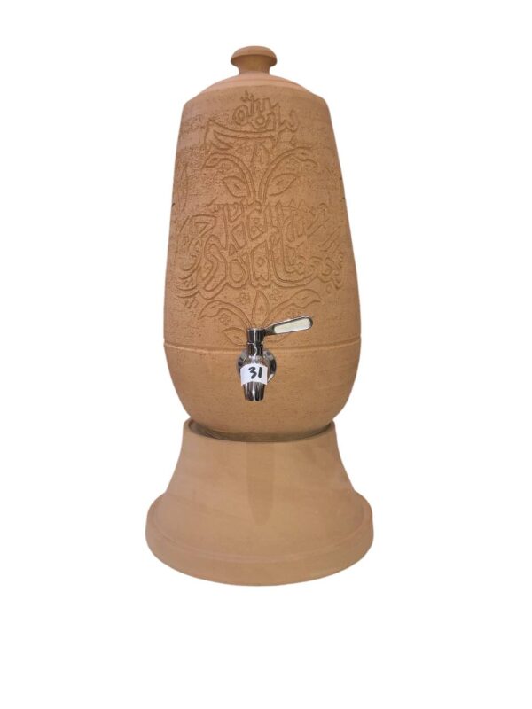 Oval pottery clay water pot dispenser - 6 liter