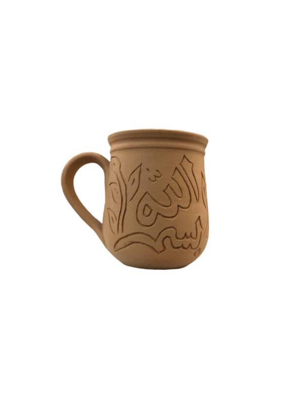 Pottery clay water cup without handles