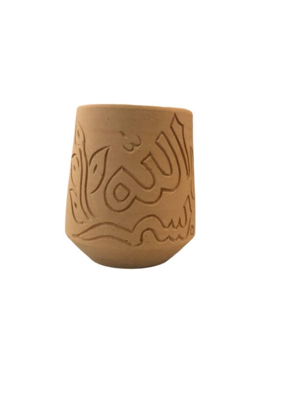 Pottery clay water cup without handles